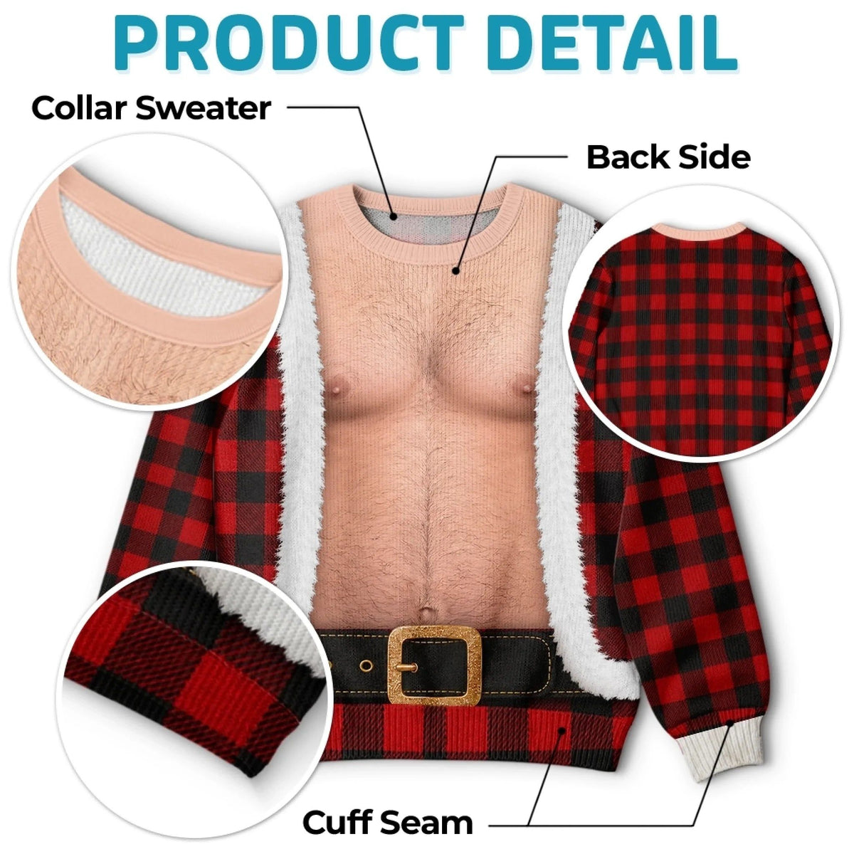 Custom Funny Ugly Sweatshirt - Personalized Christmas Birthday Gifts For Husband, Dad, Grandpa - Bringing The Heat In Plaid