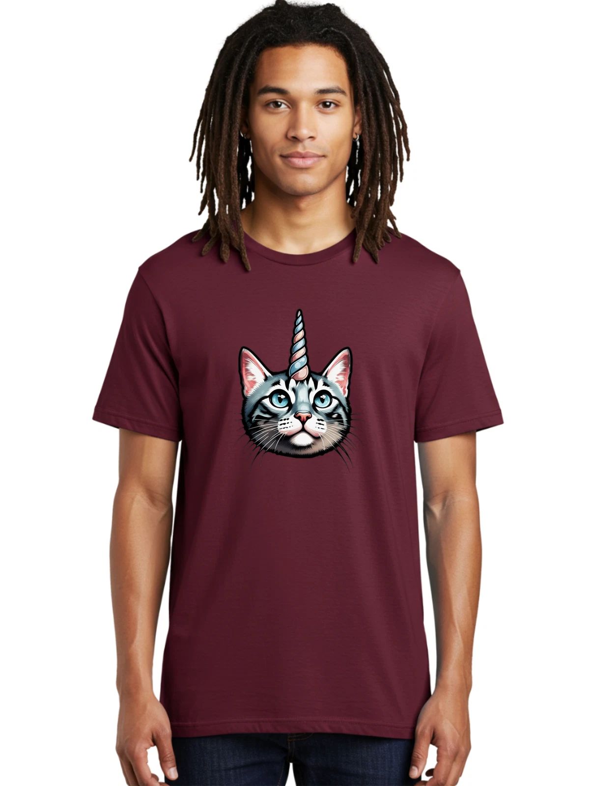 Caticorn-1 Mens Graphic Tee, 100% Cotton, Casual Summer Wear