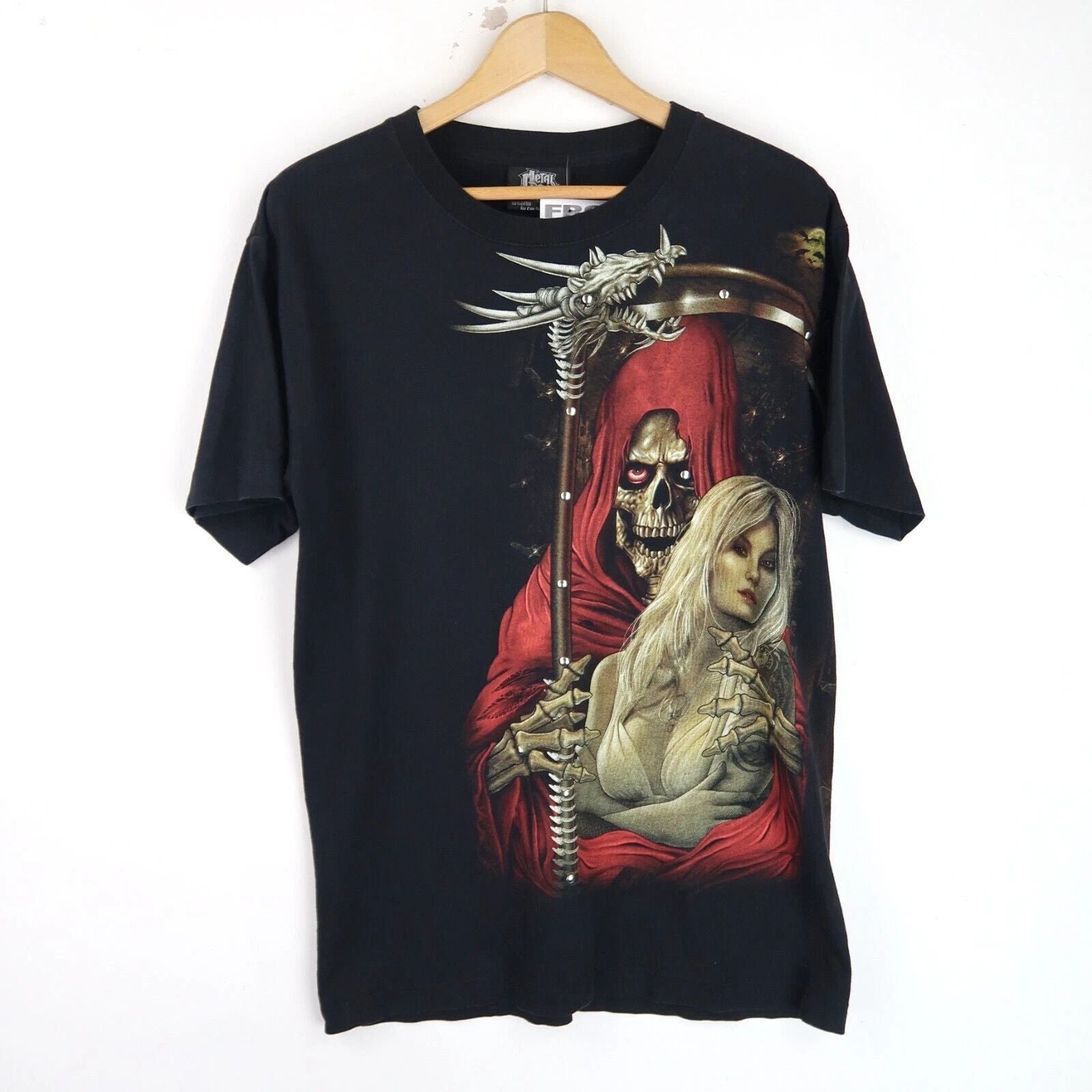 Vintage 90'S T-shirt Fantasy Skeleton Graphic SZ M (T7568)