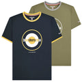 Mens Lambretta Target Ringer Casual Retro SKA Ringer Logo Shirt Sizes M to 4XL