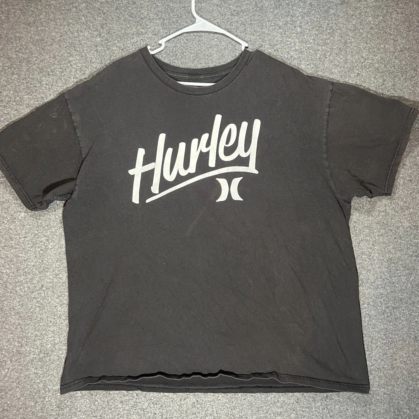 Hurley Shirt Adult Black Spell Out Surfing Surf Cotton Men