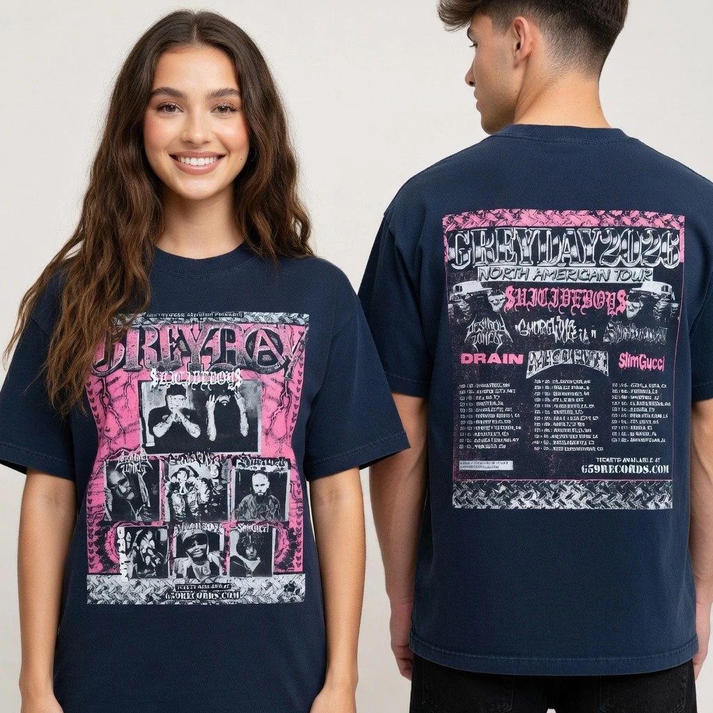 Dark Hip Hop Concert Tour 2026 Style T Shirt Urban Rap Streetwear Graphic Tee