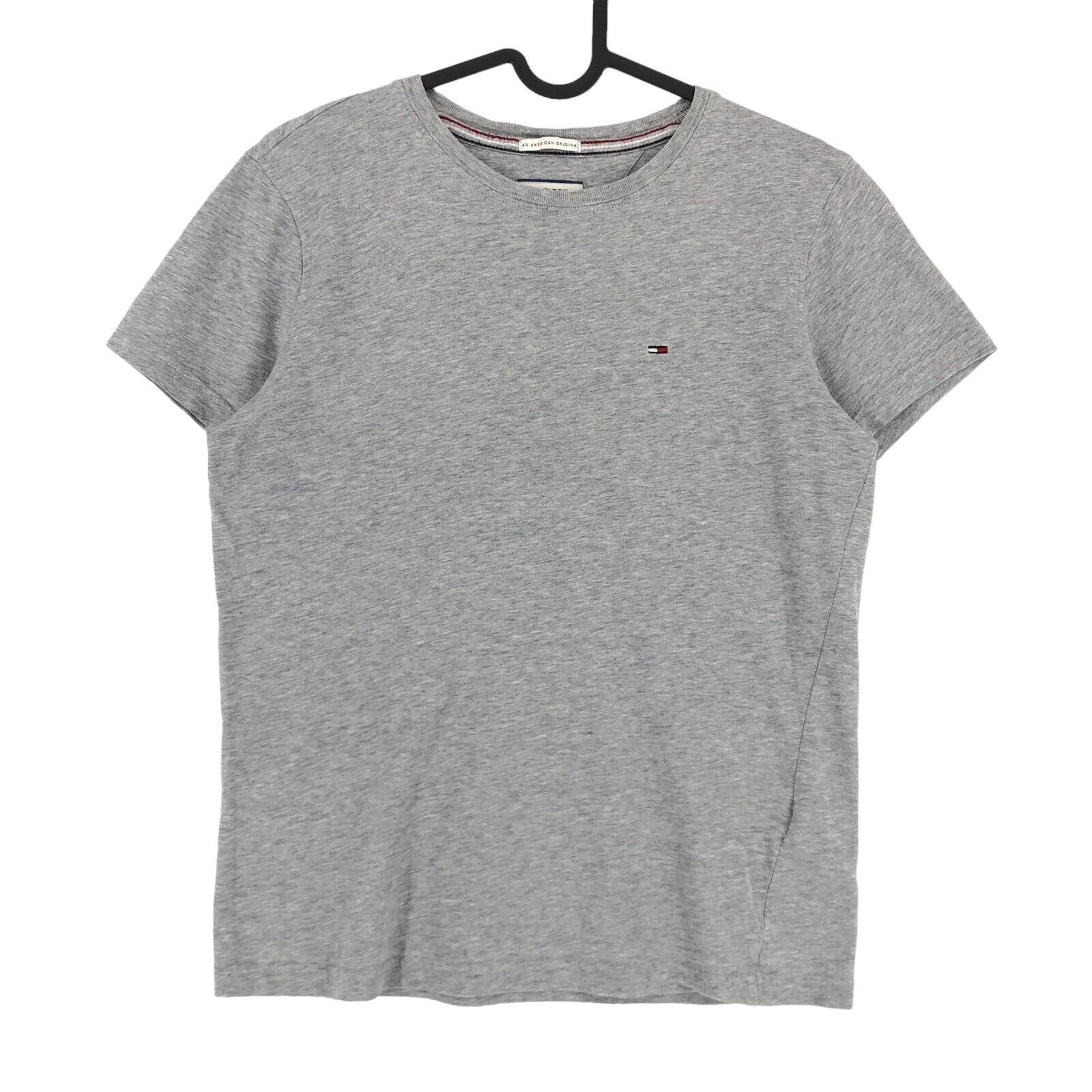 TOMMY HILFIGER Uomo Slim Fit Girocollo Grigio T-Shirt Taglia XS
