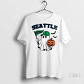 Officials Halloween Ghost Seattle Mariners Football Flag Pumpkin Ladies T Shirts