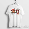 Classic 2025 Reindeer Snowman Christmas Holiday White T Shirts