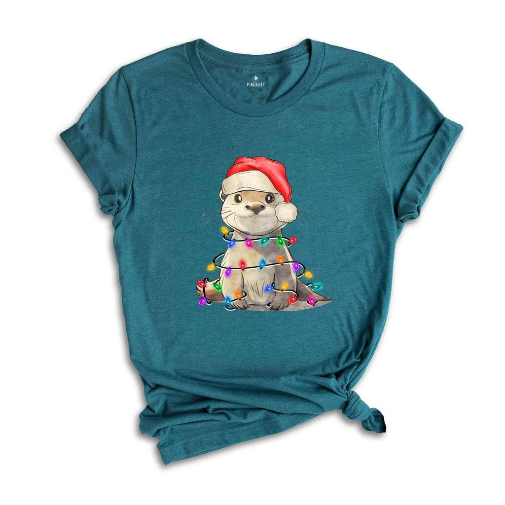 Cute Christmas Animal Shirt, Otter Christmas Light Shirt, Christmas 2026 Gift, F