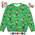Custom Photo Christmas Family Elves - Personalized Unisex Ugly Sweater