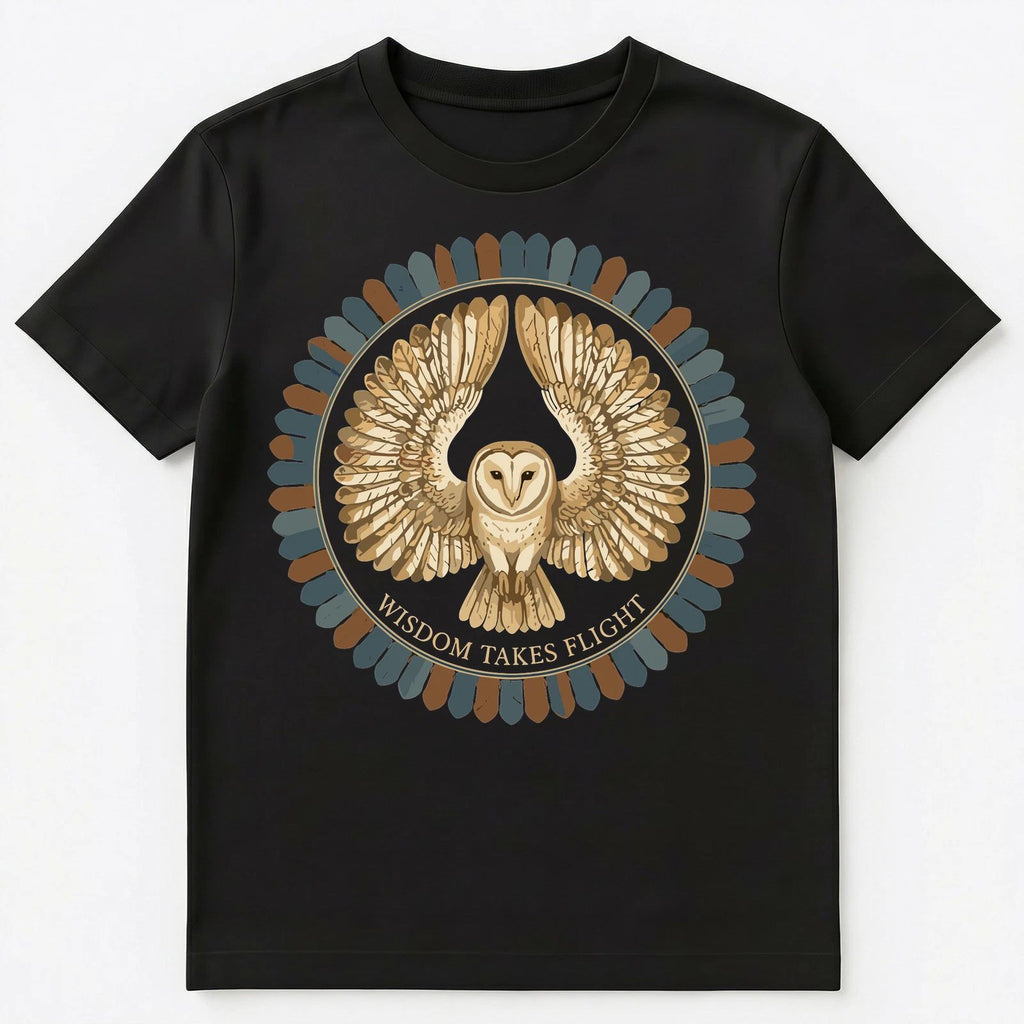 Wisdom Takes Flight Owl Motivational Art Unisex T-Shirt