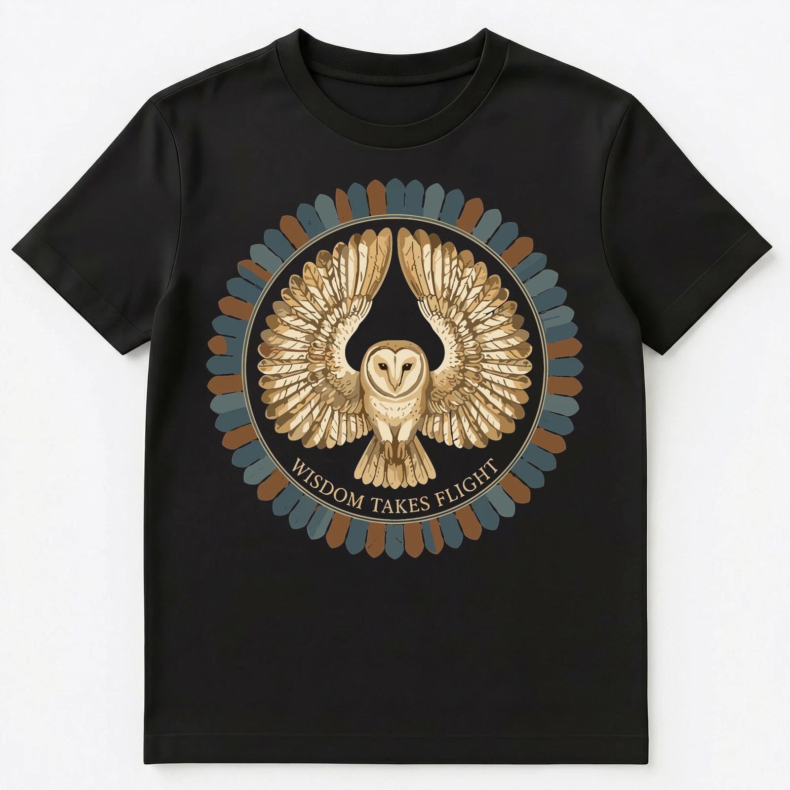 Wisdom Takes Flight Owl Motivational Art Unisex T-Shirt