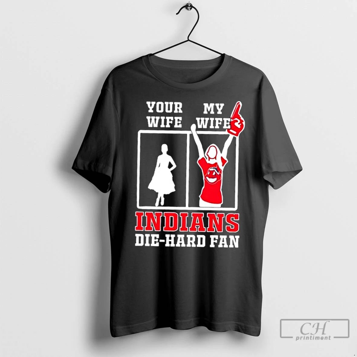 Classic My Wife Cleveland Indians Baseball Die Hard Fan