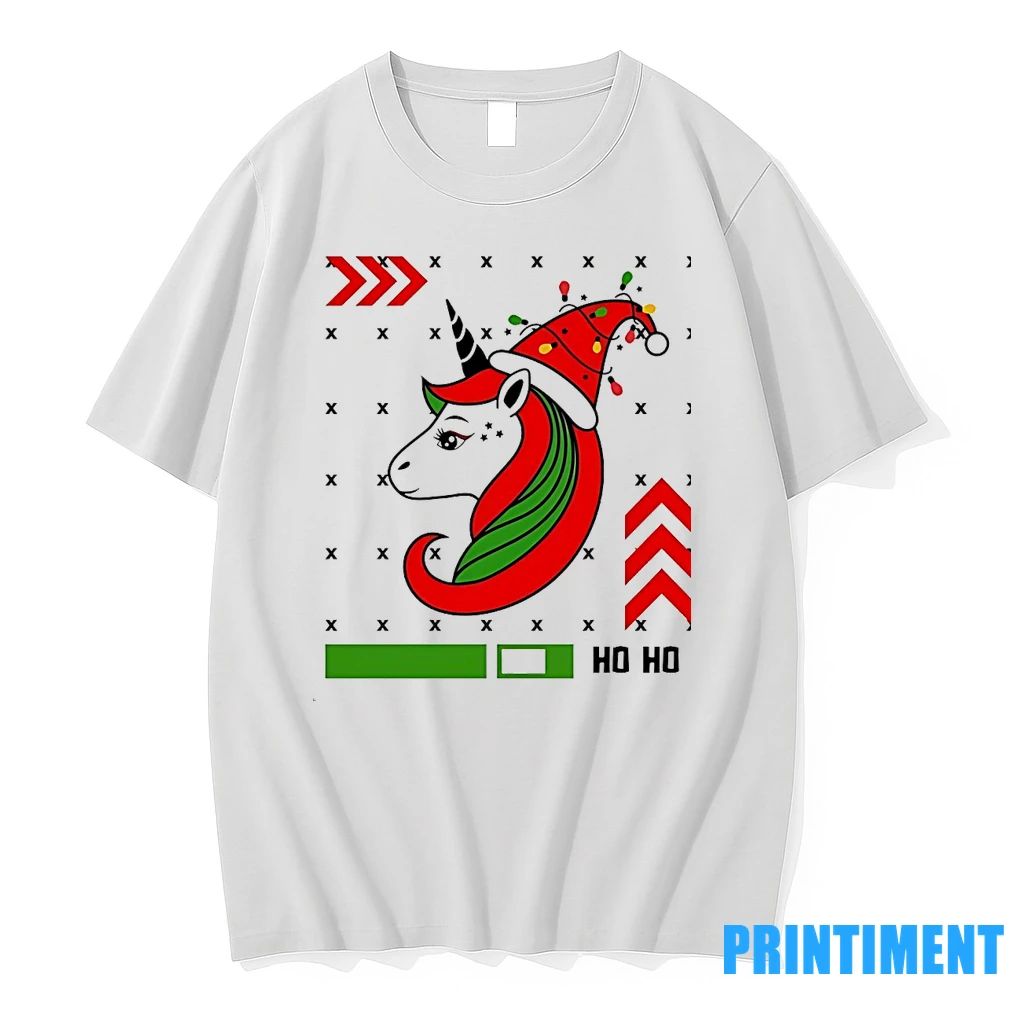 Unicorn Red Green Ho Ho Ho Christmas Party Tshirts Sweater