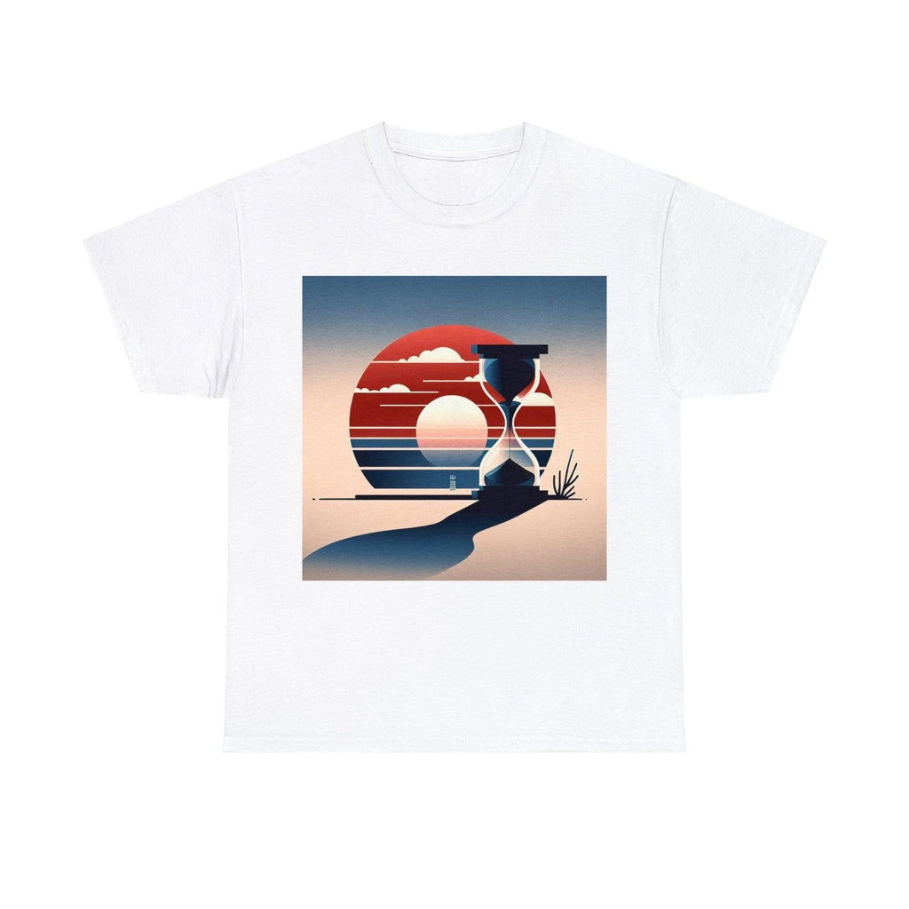 Unisex Adult T Shirt Timeless Classic Hourglass Sunset Life is Short Motivation