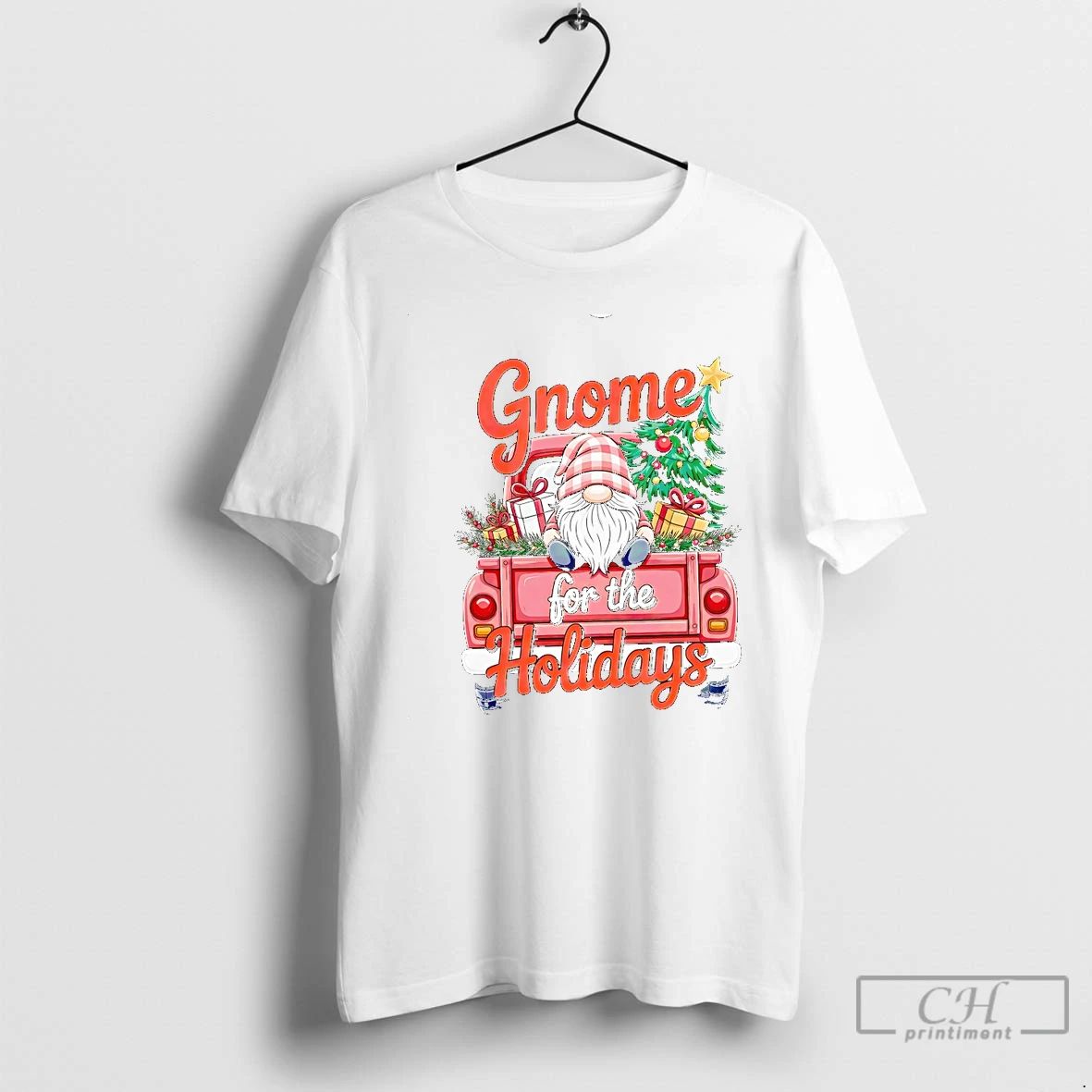 Classic Gnome For The Holidays Red Truck Christmas Tree And Gifts T Shirts