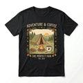 Adventure & Coffee Camping T-Shirt Hiking Outdoors Tee Perfect Pair Est 2026