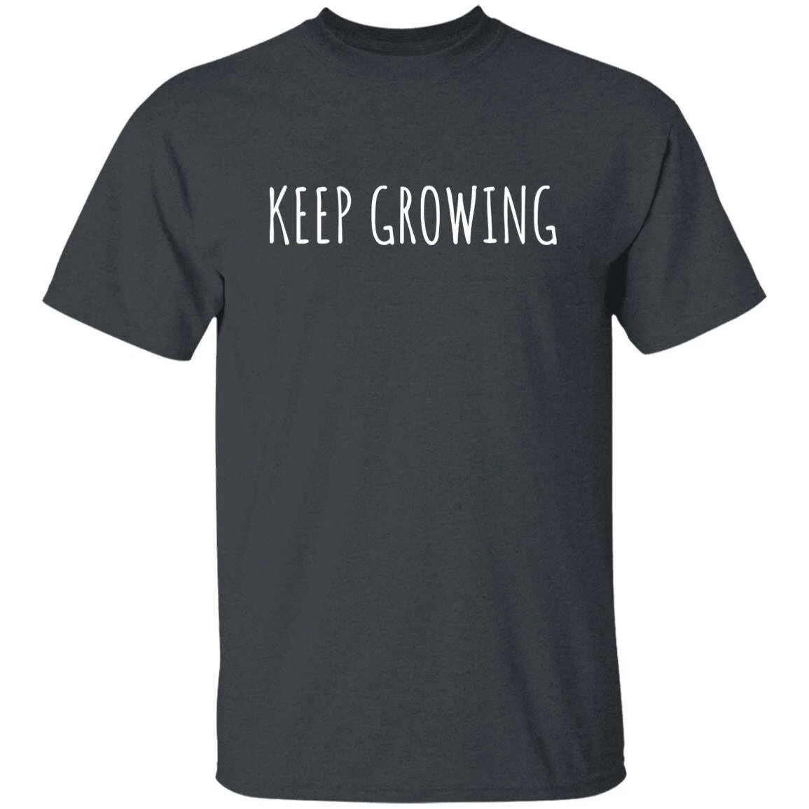 Keep Growing Unisex Tshirt self-love motivational inspirational tee Black Dark H
