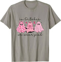 In October We Wear Pink Cute Ghost T-Shirt S-4XL