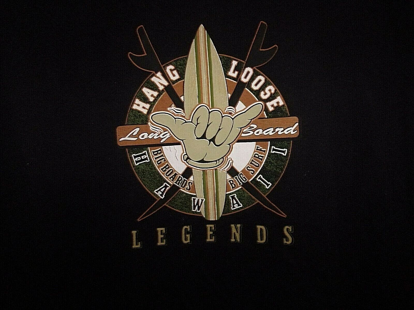 Surfing Hang Loose Hawaii Legends black XL t shirt