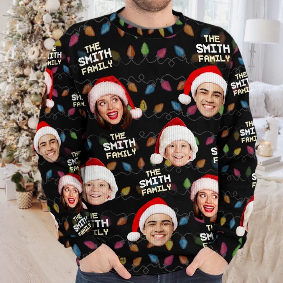 Christmas Is A Time To Gather With Family - Family Personalized Custom Ugly Sweatshirt - Unisex Wool Jumper - Christmas Gift For Family