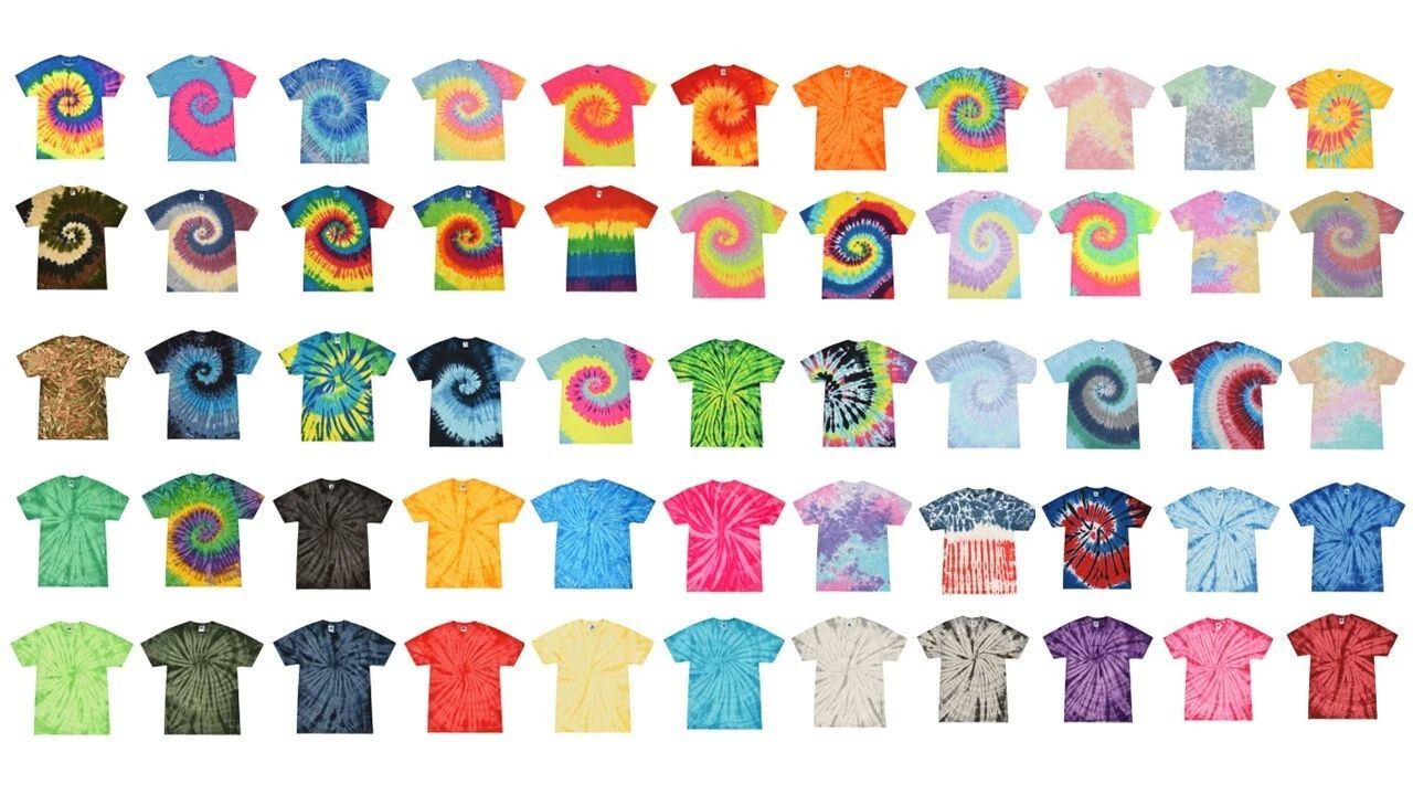 Tie Dye T-Shirts Multi-Color  Adult Size 4XL - 5XL 100% Cotton Colortone