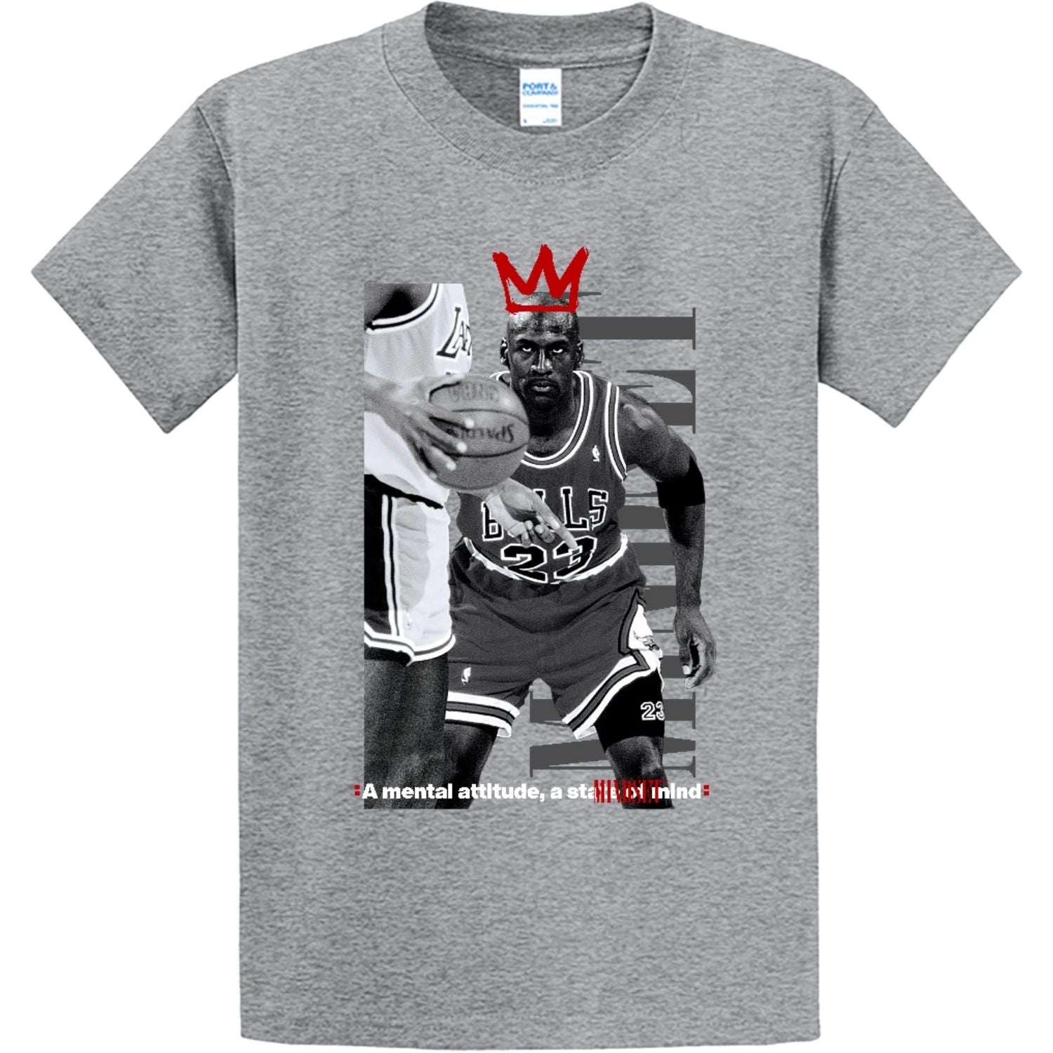NEW STREETWEAR ON DEMAND 23 MJ MINDSET V.2 GREY TEE SHIRT SM-4XLARGE MADE IN USA