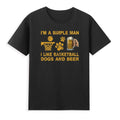 I'm A Simple Man I Like Basketball Dogs And Beer T-Shirt Vintage Men's T-Shirt