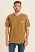 Carhartt Pocket Tee Size 2XL Brown Work Wear Short Sleeve Outdoor Shirt Logo