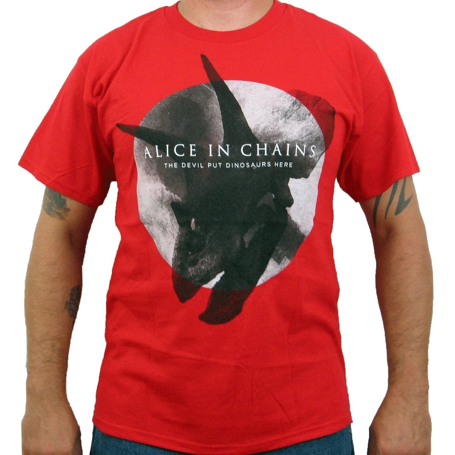 New: Red ALICE IN CHAINS The Devil Put The Dinosaurs Here Concert T-Shirt, S