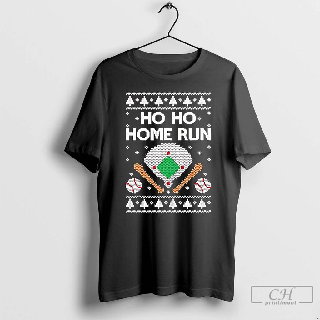Premium Tstars Ho Ho Home Run Ugly Christmas T Shirts