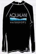 Aqualani Watersports Hawaii Shirt Adult Large Black 2 Side Graphics Long Sleeve