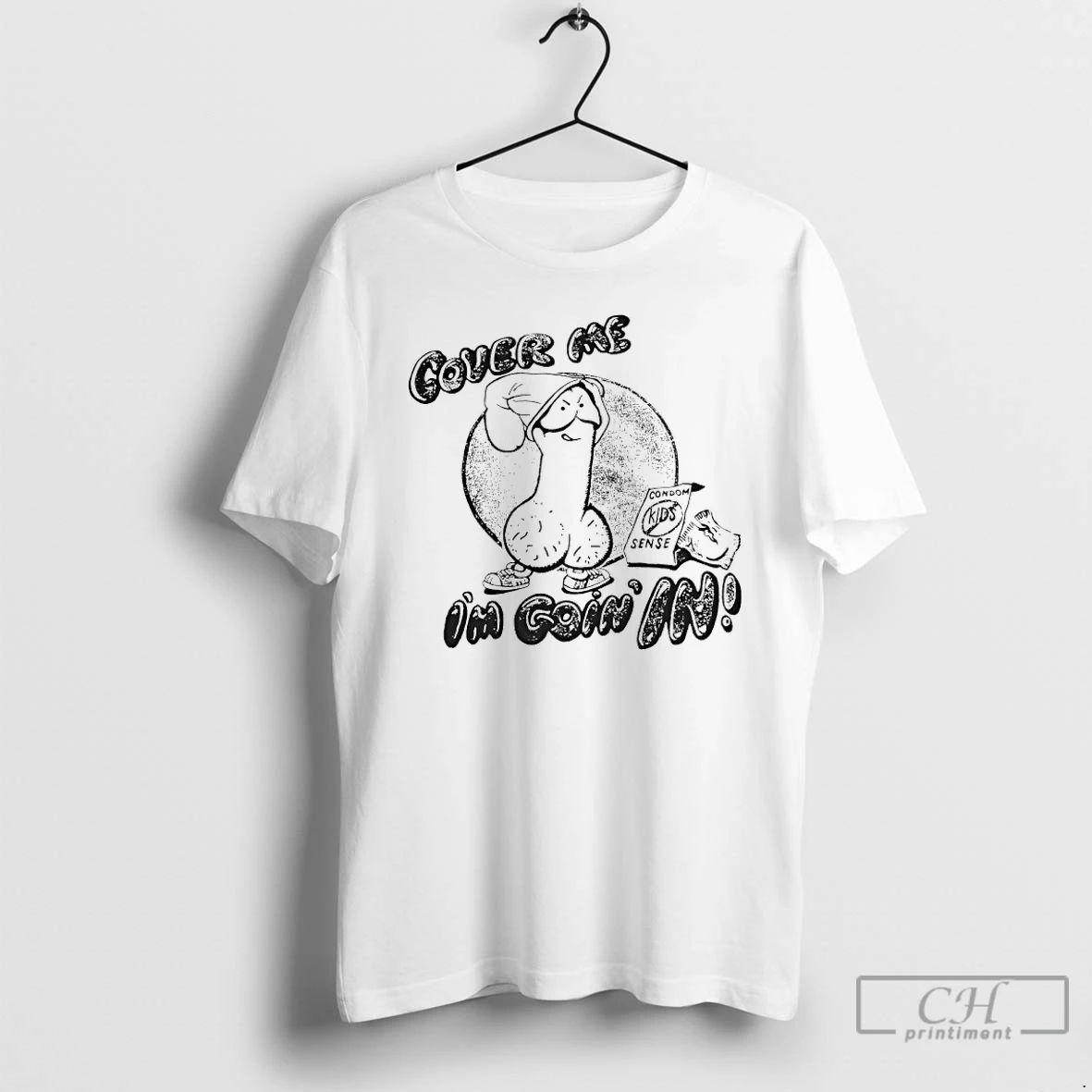 Classic Cover Me Im Going In Condom Kids Sense T Shirts