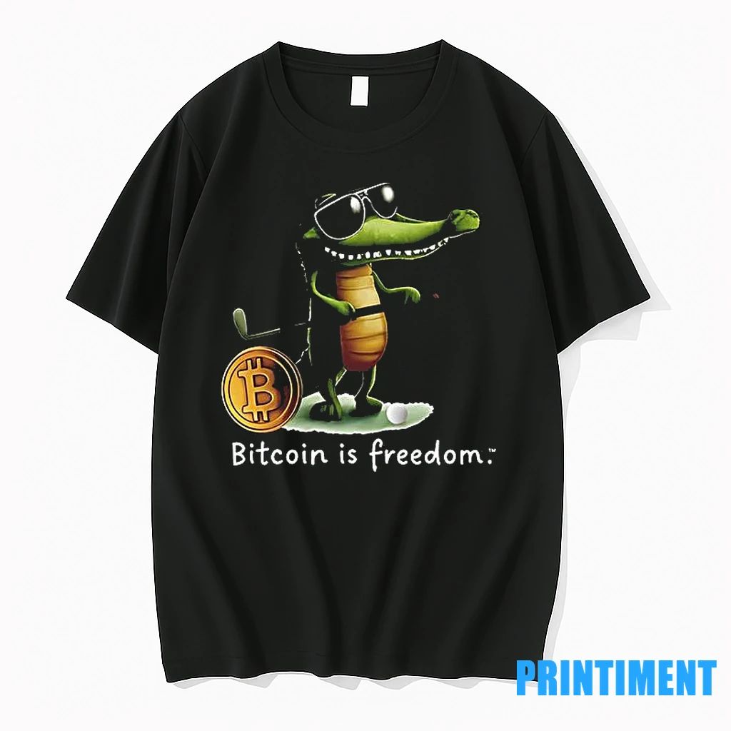 Bitcoin Is Freedom Crocodile Cartoon Tshirts Sweater
