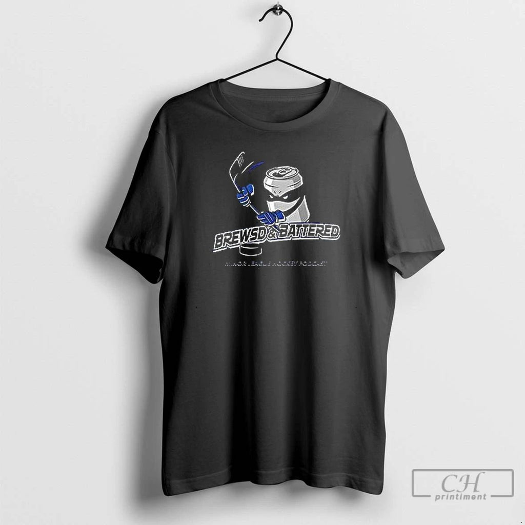 Premium Brewsd And Battered Minor League Hockey Podcast Hockey T Shirts