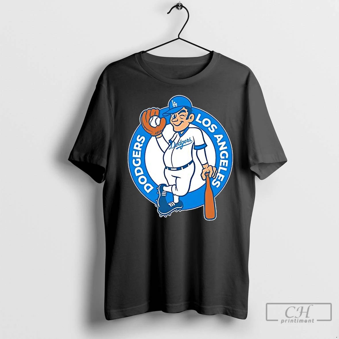 Classic Los Angeles Dodgers Cartoon Illustration Logo