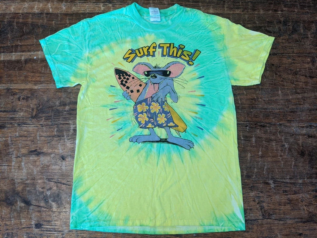 vintage 1985 Surf This 1985 AR Waves Inc Tie Dye Shirt medium cotton