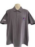 SAAB ‘Return of the Griffin’ Roundel Polo TShirt Solid Grey Cotton Blend
