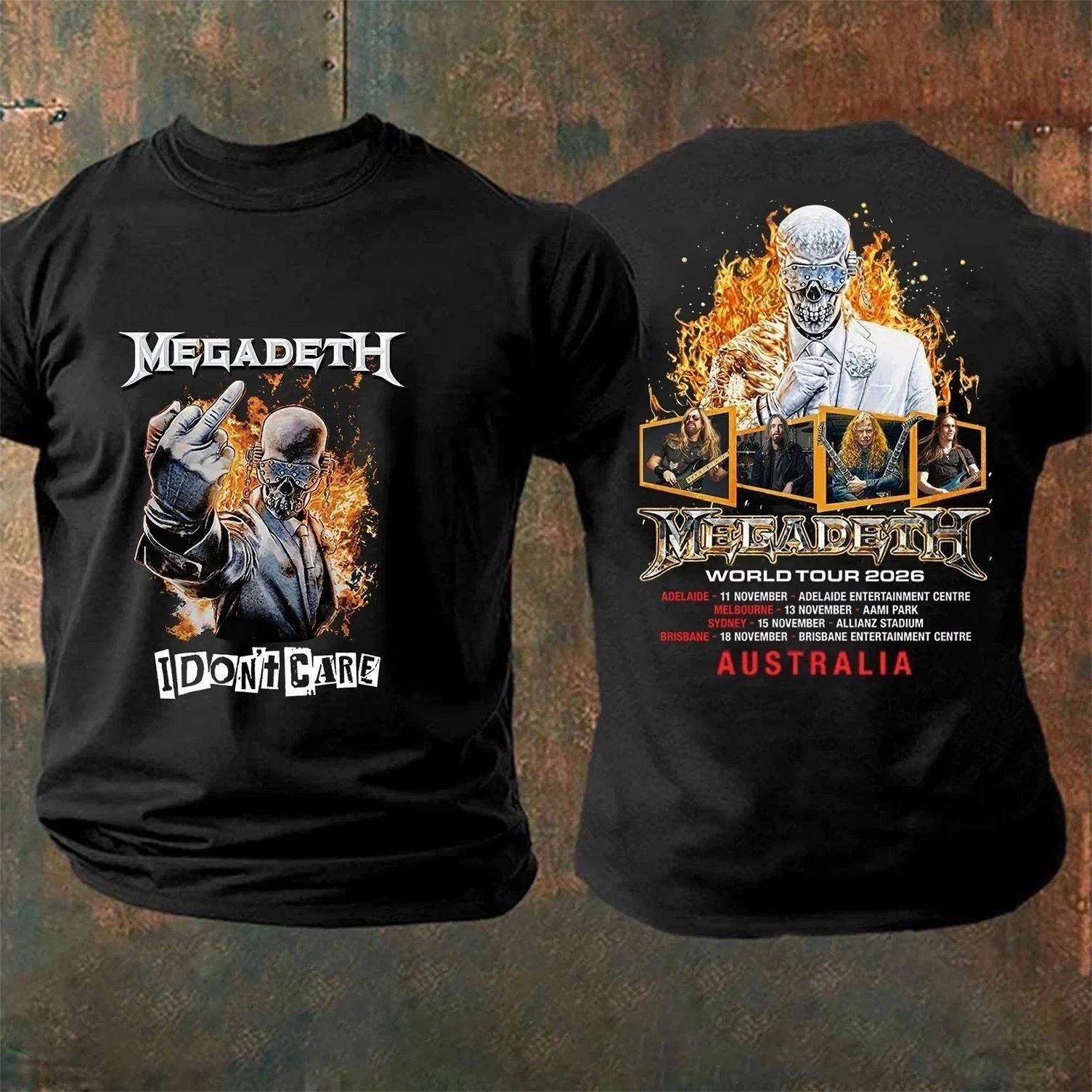 Megadeth World Tour 2026 T-Shirt Australia Dates Heavy Metal Tee