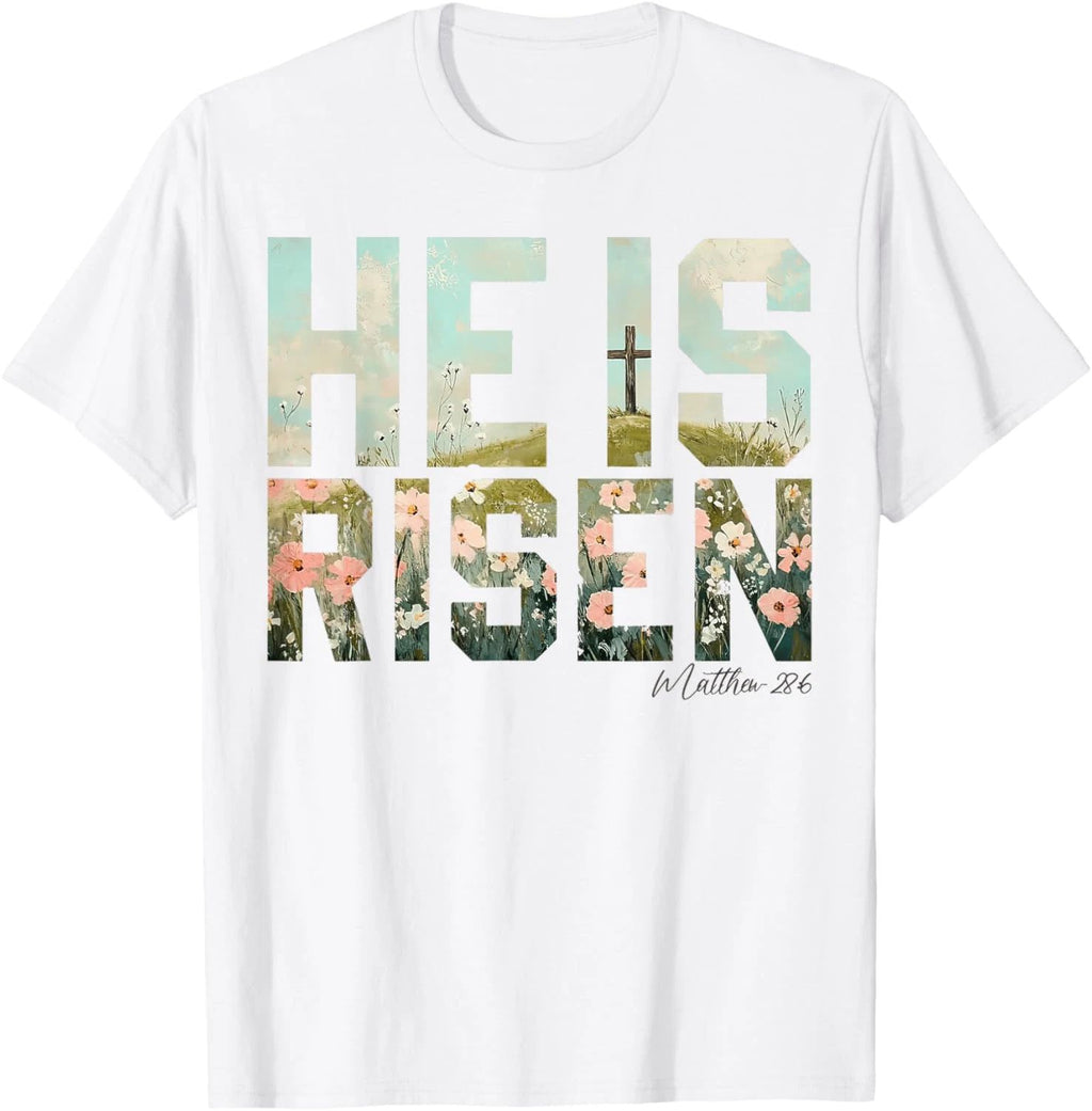He is Risen Boho Easter Christian Jesus T Shirt