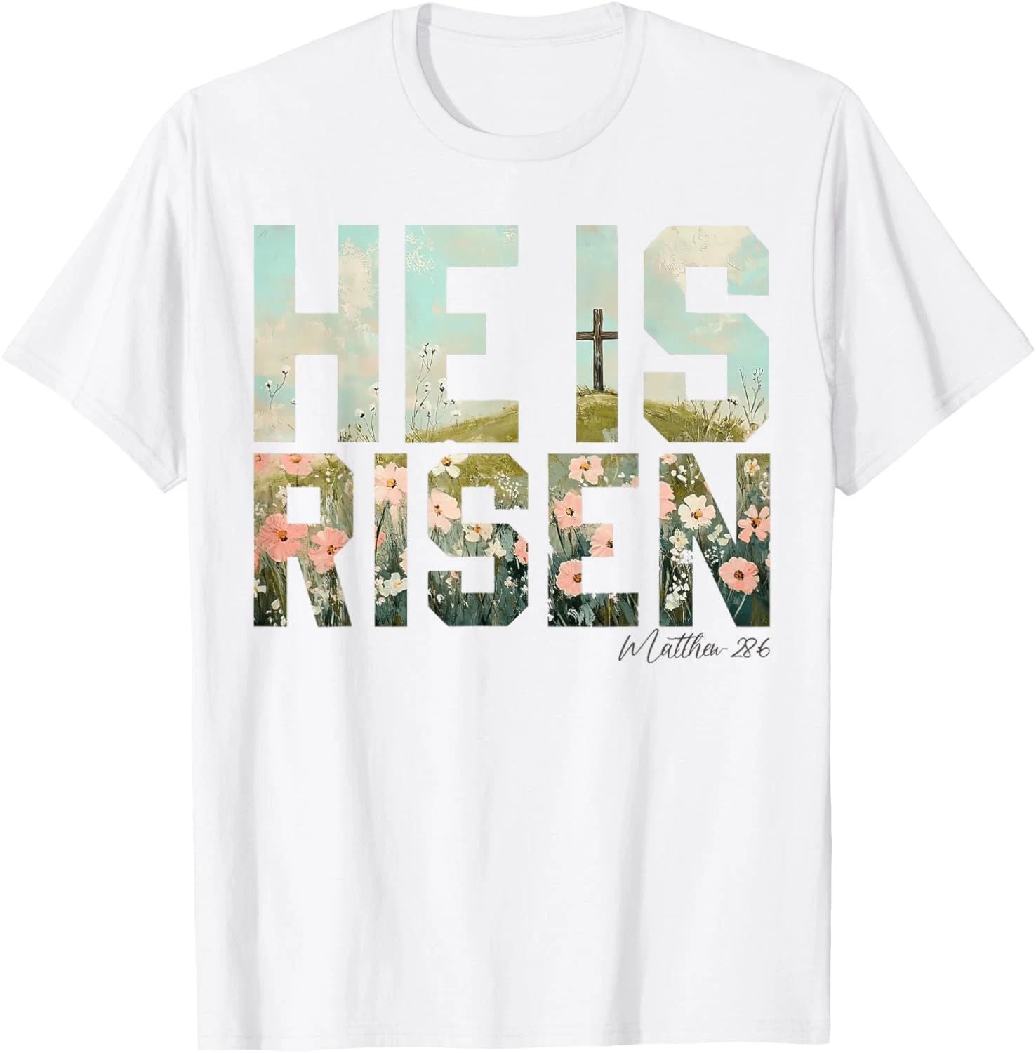 He is Risen Boho Easter Christian Jesus T Shirt