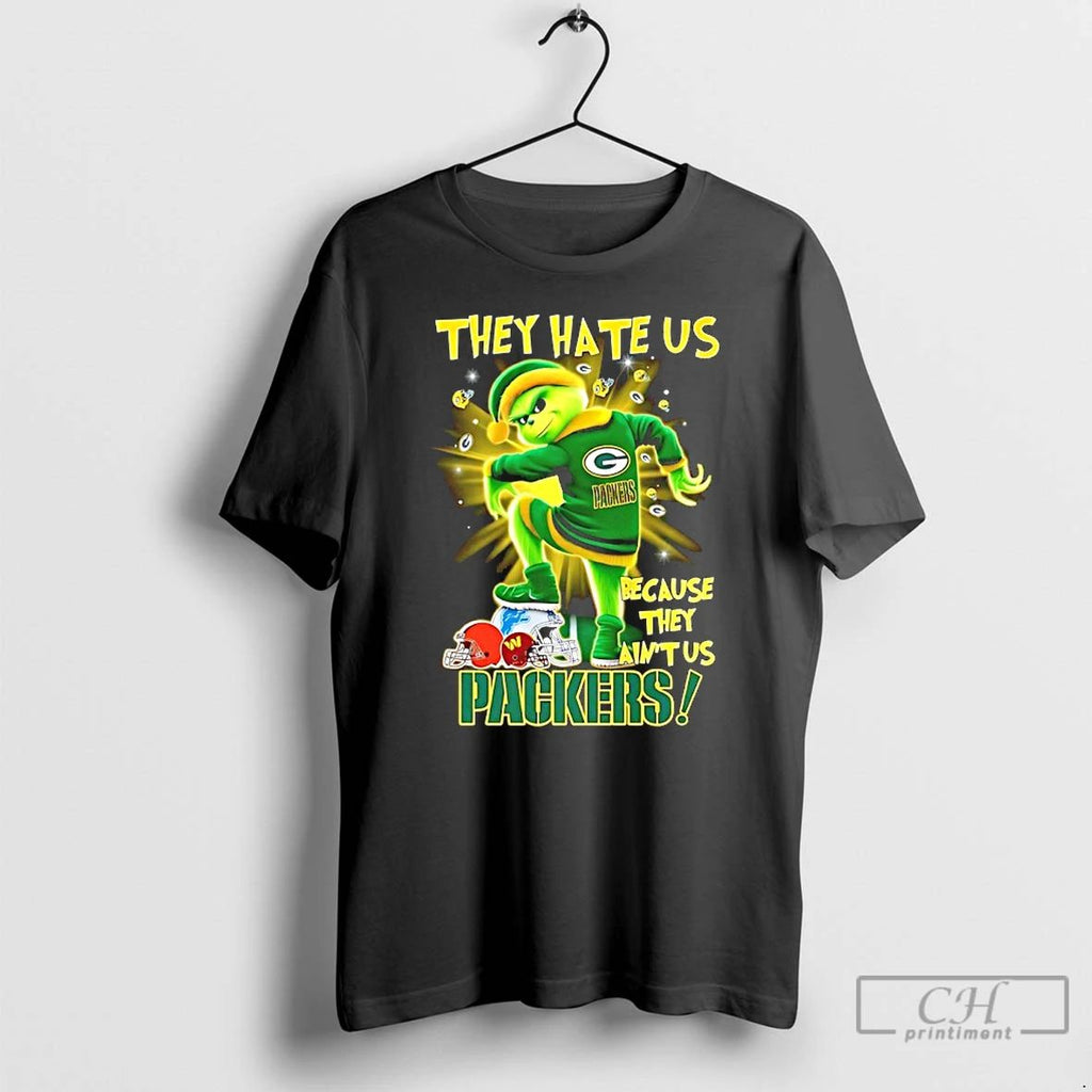 Classic Grinch They Hate Us Because They Aint Us Packers Beat Lions Brownscommanders T Shirts