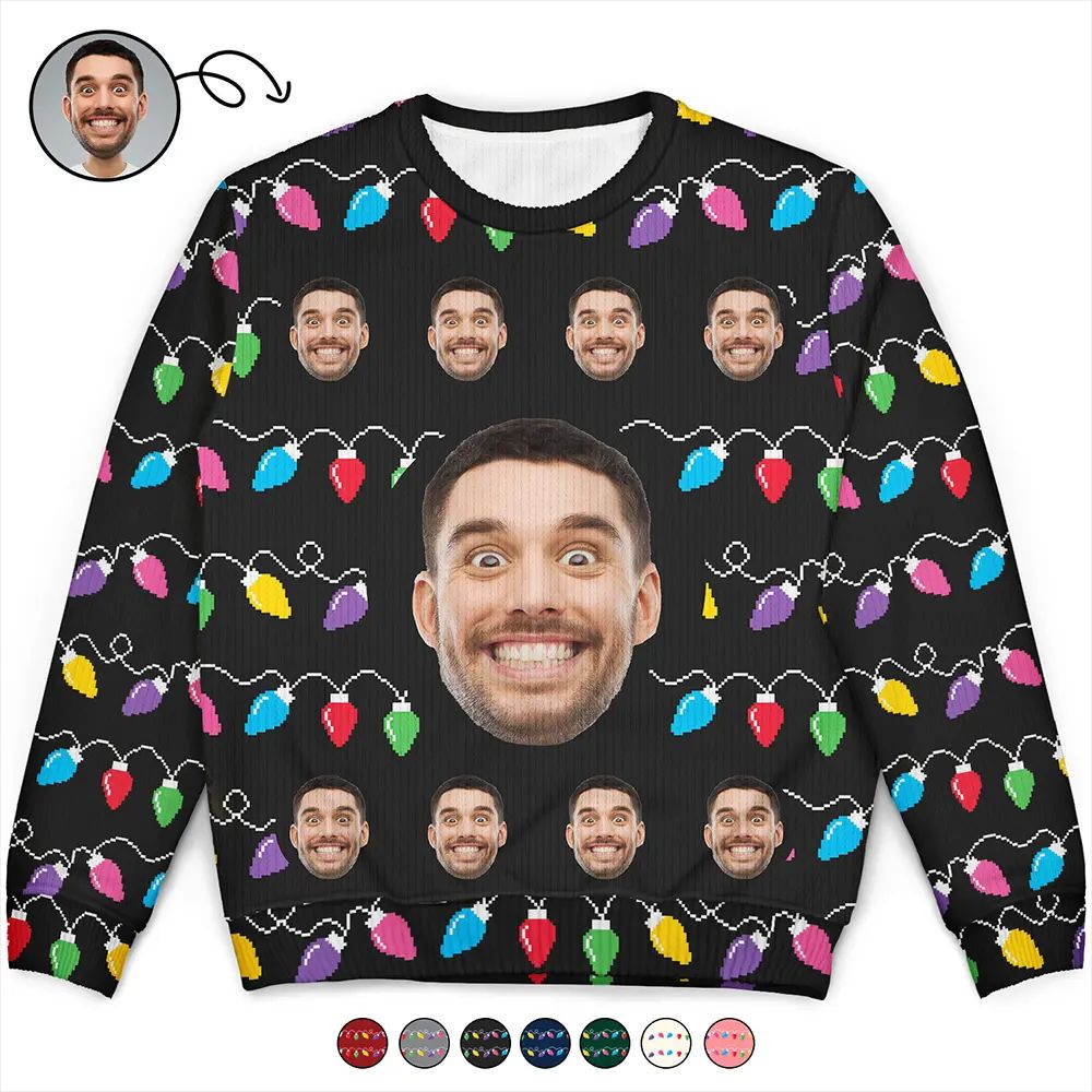 Custom Photo This Is My Ugly Sweater - Personalized Unisex Ugly Sweater
