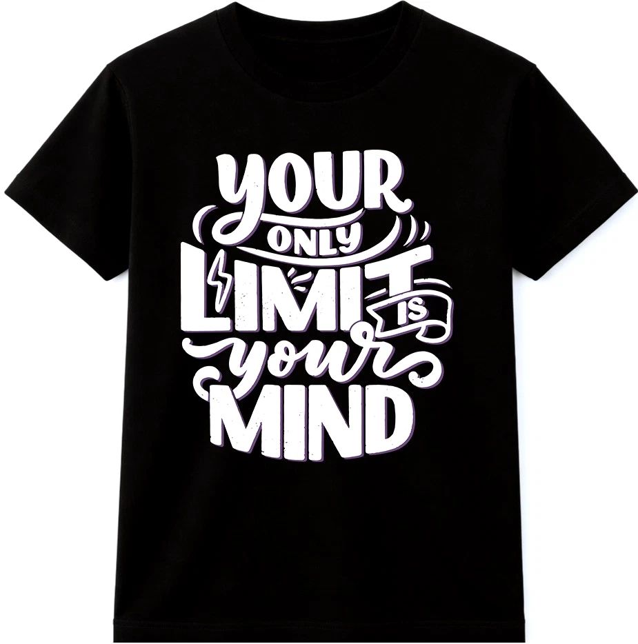 Inspirational Quote TShirt Your Only Limit Is Your Mind Motivational Graphic Tee