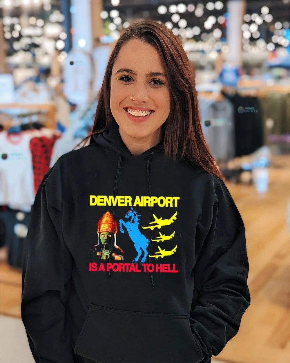 Denver Airport Is a Portal to Hell conspiracy theory shirt