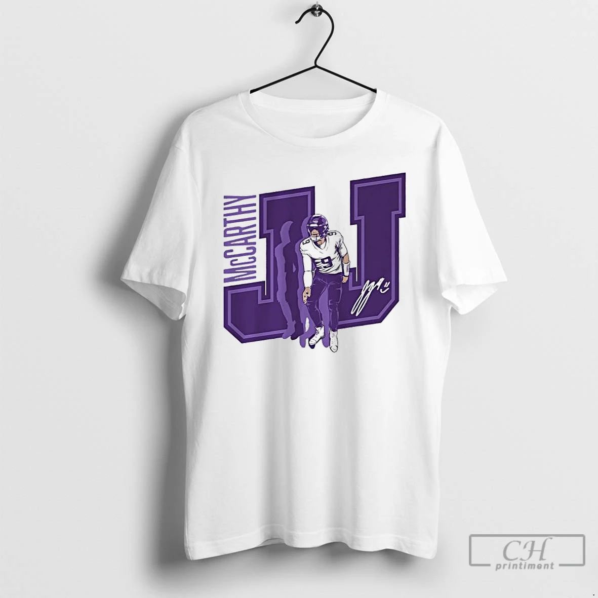 Premium Minnesota Vikings J J Mccarthy Griddy Signature T Shirts