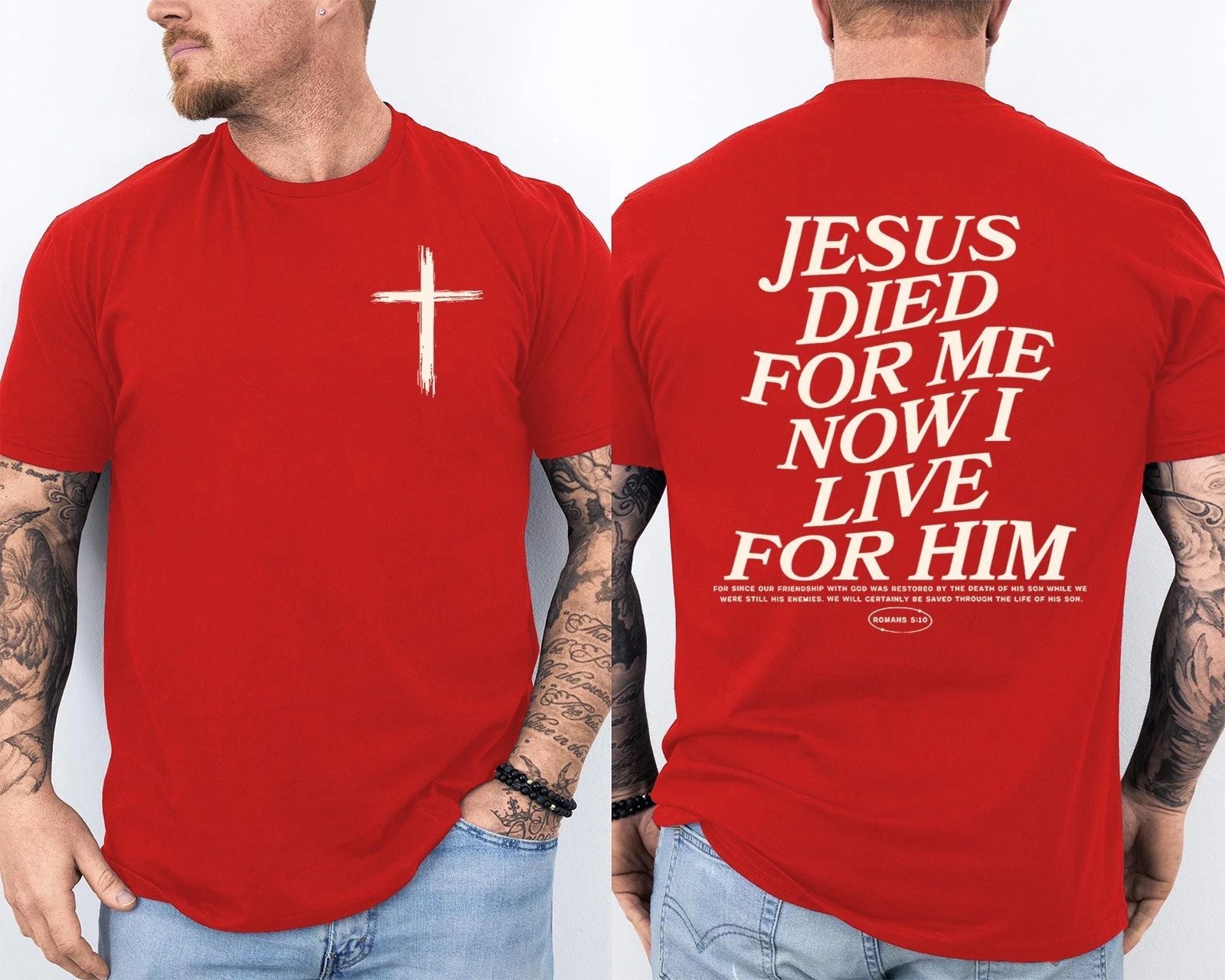 Funny Jesus Died For Me Now I Live For Him Christian Bible Verse Faith 2 Sided