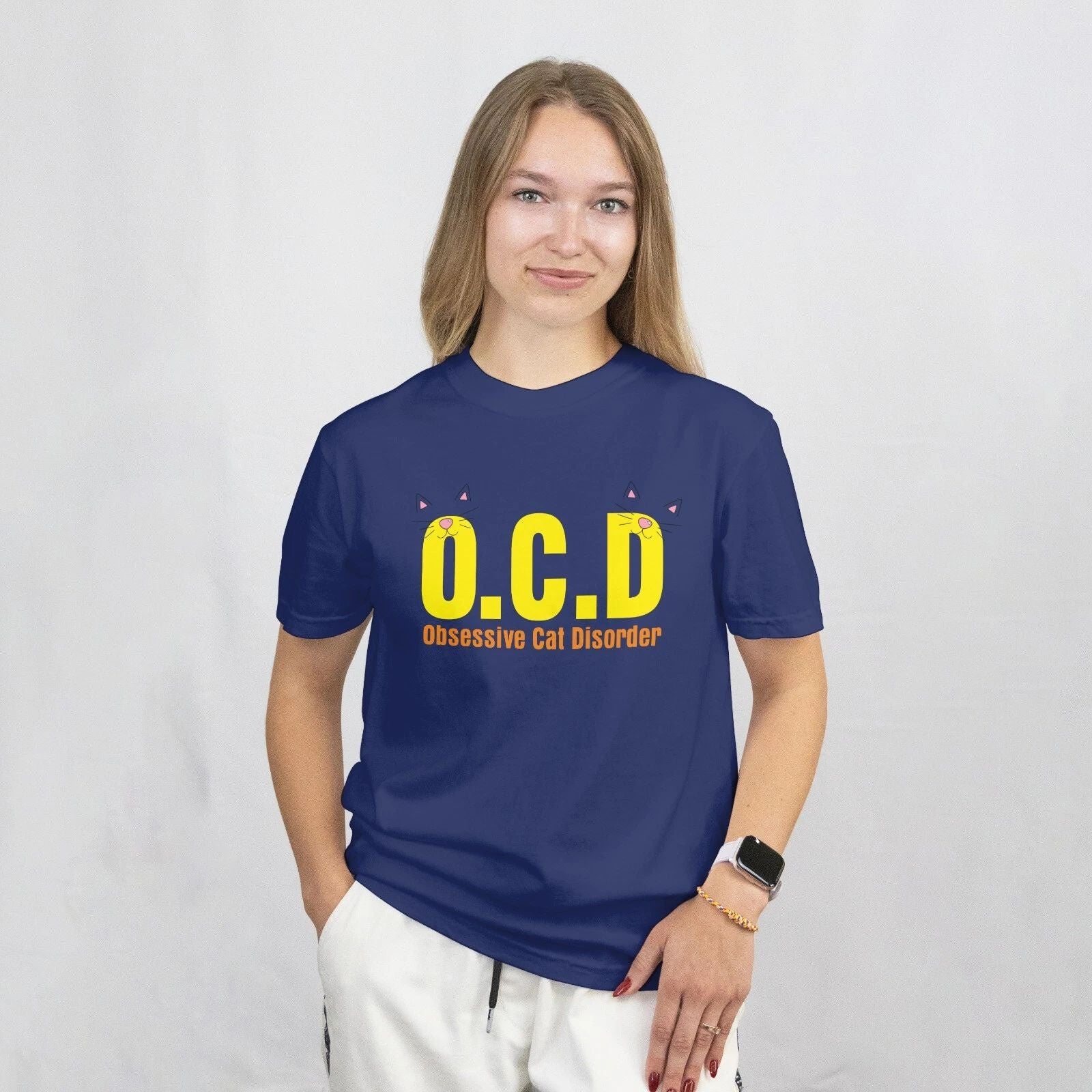 OCD Obsessive Cat Disorder Tshirt Funny Joke Animal Lover Tee 036