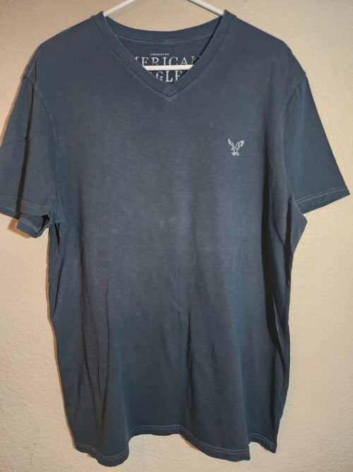 American Eagle Men's T-Shirt, Size Large, Navy Blue, Short Sleeve, V-Neck