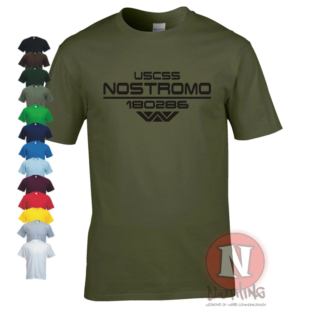 NOSTROMO T-shirt Alien Aliens scifi tribute crew tshirt Weyland corporation