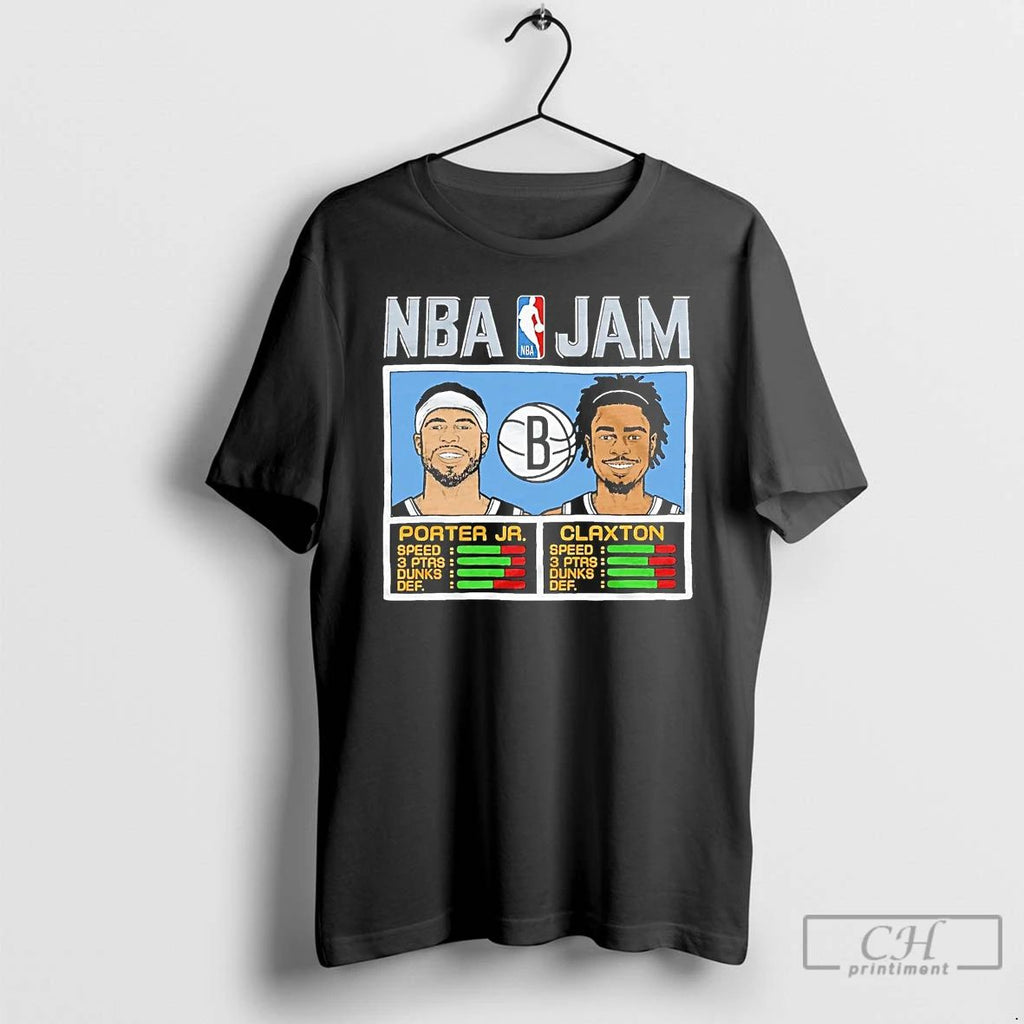 Classic Michael Porter Jr And Nic Claxton Nba Jam Brooklyn Nets T Shirts