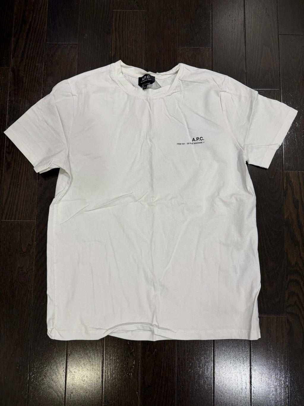 A.P.C. Standard Item Tee Shirt Logo Streetwear White Men's Medium