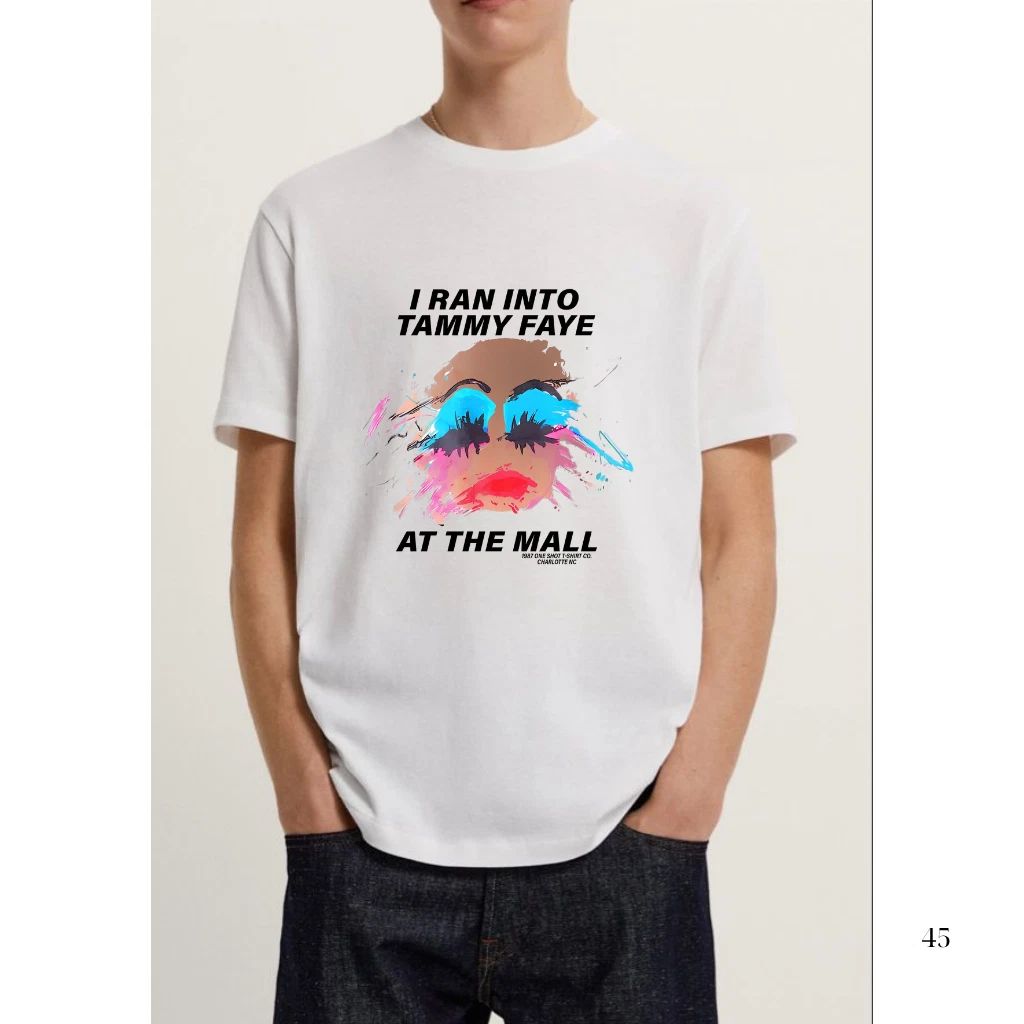 Vintage 1987 I Ran Into Tammy Faye at The Mall Graphic T Shirt Rare Unisex Cotto